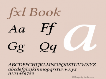 fxl Book Version 5.1.1 Font Sample