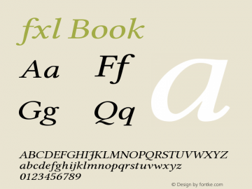 fxl Book Version 5.1.1 Font Sample