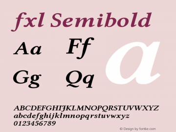 fxl Semibold Version 1.0 Font Sample