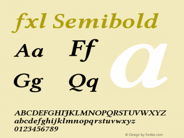 fxl Semibold Version 1.0 Font Sample