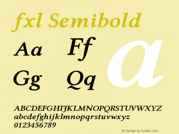 fxl Semibold Version 1.0 Font Sample