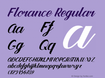 Florance Regular 1.000 Font Sample