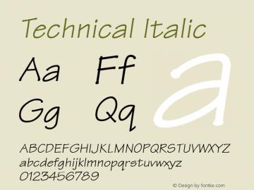 Technical Italic 001.003图片样张