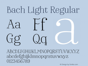Bach Light Regular Version 1.000;PS 001.000;hotconv 1.0.88;makeotf.lib2.5.64775 Font Sample