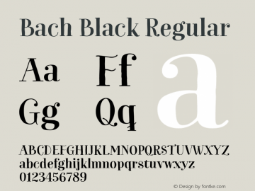 Bach Black Regular Version 1.000;PS 001.000;hotconv 1.0.88;makeotf.lib2.5.64775 Font Sample
