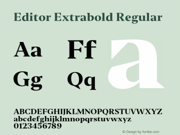 Editor Extrabold Regular Version 1.0 Font Sample