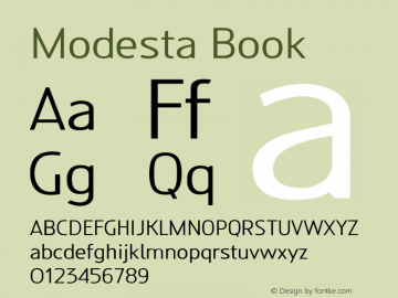 Modesta Book Version 1.002 2016 Font Sample