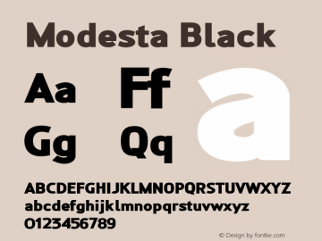 Modesta Black Version 1.002 2016 Font Sample