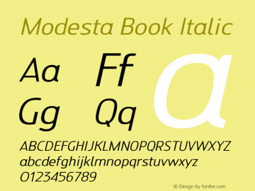 Modesta Book Italic Version 1.002 2016图片样张