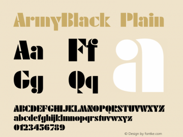 ArmyBlack Plain Rev. 003.000 Font Sample