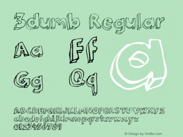 3dumb Regular Version 1.000 Font Sample