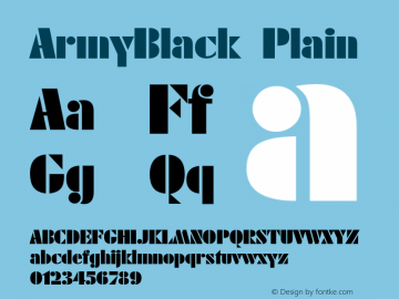 ArmyBlack Plain Rev. 003.000 Font Sample