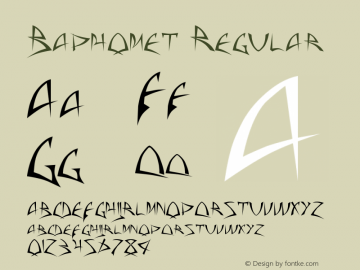 Baphomet Regular Altsys Fontographer 4.0.3 8/17/98图片样张