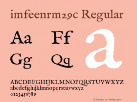 imfeenrm29c Regular 3.00 Font Sample