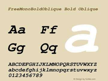 FreeMonoBoldOblique Bold Oblique Version 0412.2261图片样张