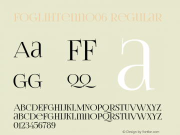 foglihtenno06 Regular Version 0.73 Font Sample