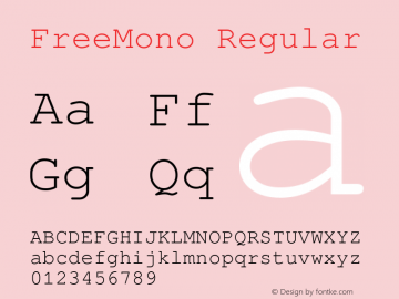 FreeMono Regular Version 0412.2268 Font Sample