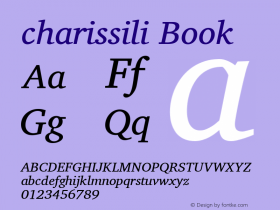 charissili Book Version 4.104 Font Sample