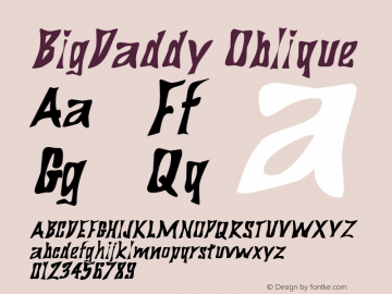 BigDaddy Oblique Rev. 003.000 Font Sample