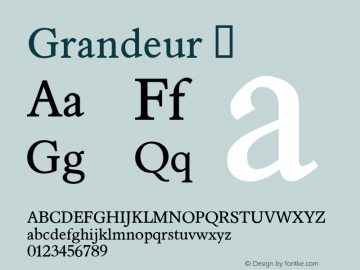 Grandeur ☞ Macromedia Fontographer 4.1.5 3/21/05;com.myfonts.easy.bagraphics.grandeur.grandeur.wfkit2.version.2noY图片样张