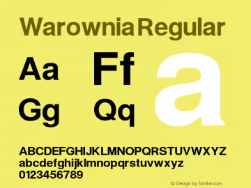 Warownia Regular Version 1.103 Font Sample