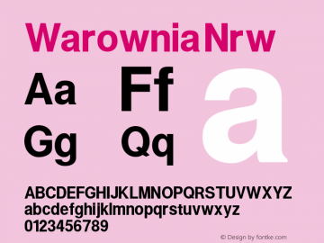 Warownia Nrw Version 1.103 Font Sample
