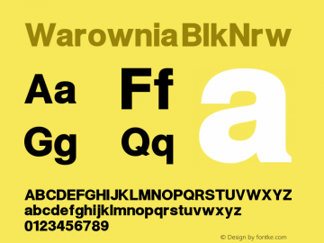 Warownia BlkNrw Version 1.103 Font Sample