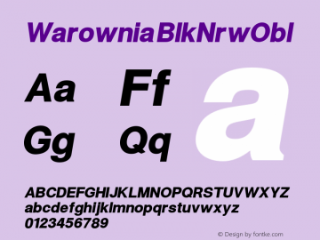 Warownia BlkNrwObl Version 1.103 Font Sample