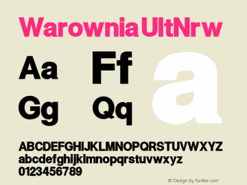 Warownia UltNrw Version 1.103 Font Sample