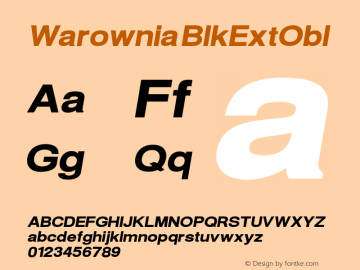 Warownia BlkExtObl Version 1.103 Font Sample