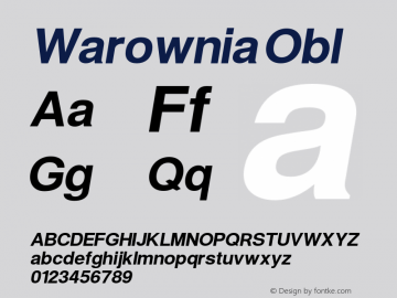 Warownia Obl Version 1.103 Font Sample