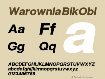 Warownia BlkObl Version 1.103 Font Sample