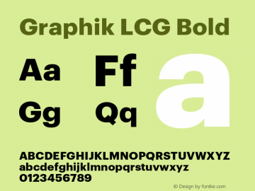 Graphik LCG Bold Version 1.2; 2012 Latin, Cyrillic and Greek图片样张