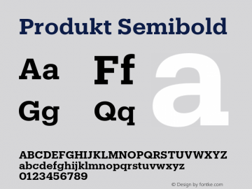 Produkt Semibold Version 1.1 2015 Font Sample