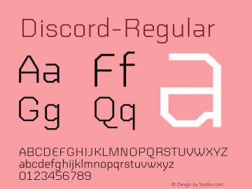 Discord-Regular ☞ Version 1.000;com.myfonts.easy.neder.discord.regular.wfkit2.version.3grw图片样张