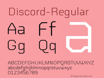 Discord-Regular ☞ Version 1.000;com.myfonts.easy.neder.discord.regular.wfkit2.version.3grw Font Sample