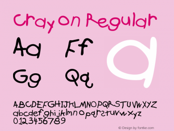 Crayon Regular Rev. 003.000 Font Sample