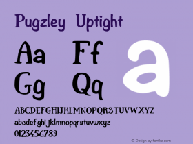 Pugzley Uptight Version 001.000 Font Sample