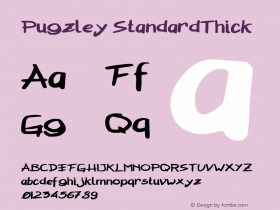 Pugzley StandardThick Version 001.000 Font Sample