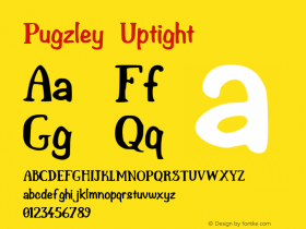 Pugzley Uptight Version 001.000 Font Sample