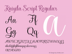 Kaiyila Script Regular Version 1.000图片样张