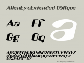 AlienEyeExtended Oblique Rev. 003.000 Font Sample