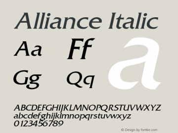 Alliance Italic Rev. 003.000图片样张