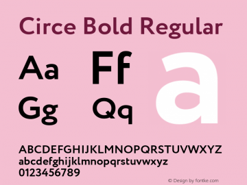 Circe Bold Regular Version 1.000 Font Sample