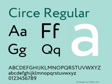 Circe Regular Version 1.000 Font Sample