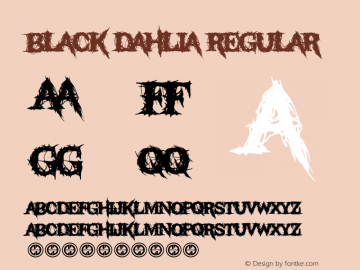 Black Dahlia Regular Version 1.00 July 6, 2016, initial release Font Sample