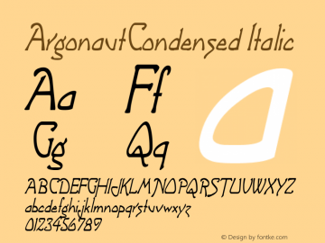 ArgonautCondensed Italic Rev. 003.000图片样张