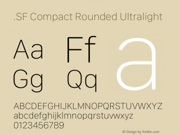 .SF Compact Rounded Ultralight 12.0d5e4 Font Sample