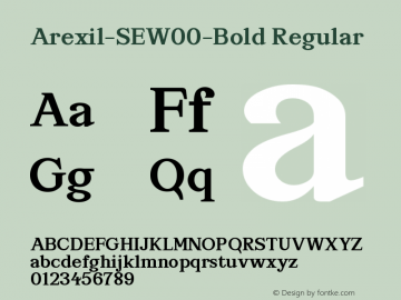 Arexil-SEW00-Bold Regular Version 1.00 Font Sample