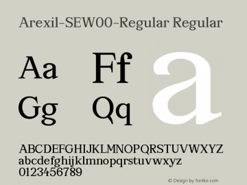 Arexil-SEW00-Regular Regular Version 1.00 Font Sample